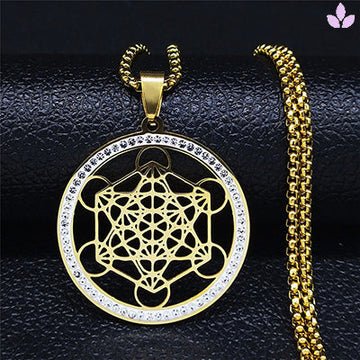 Pendentif cube de metatron : symbole de protection et sérénité